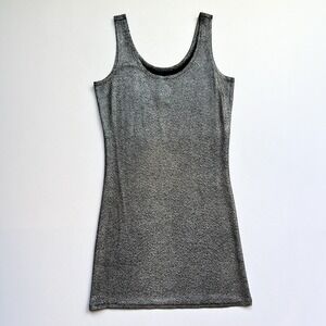 Y2K Wet Seal Silver Metallic Bodycon Dress